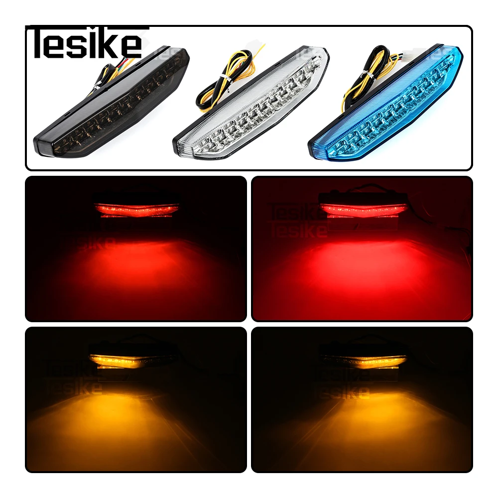 Pour Kawasaki Ninja ZX-6R 2007 2008 ZG14 CONCOURS 2008-2018 Zjas1200 DAEG enquêter Arrière Frein Clignotants Lumière LED spatirée