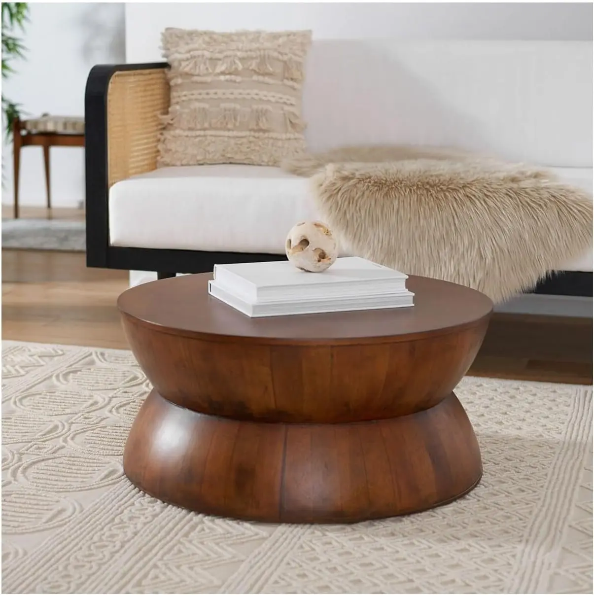 Home Collection Alecto Brown Round Coffee Table (Fully Assembled) Cof6601A