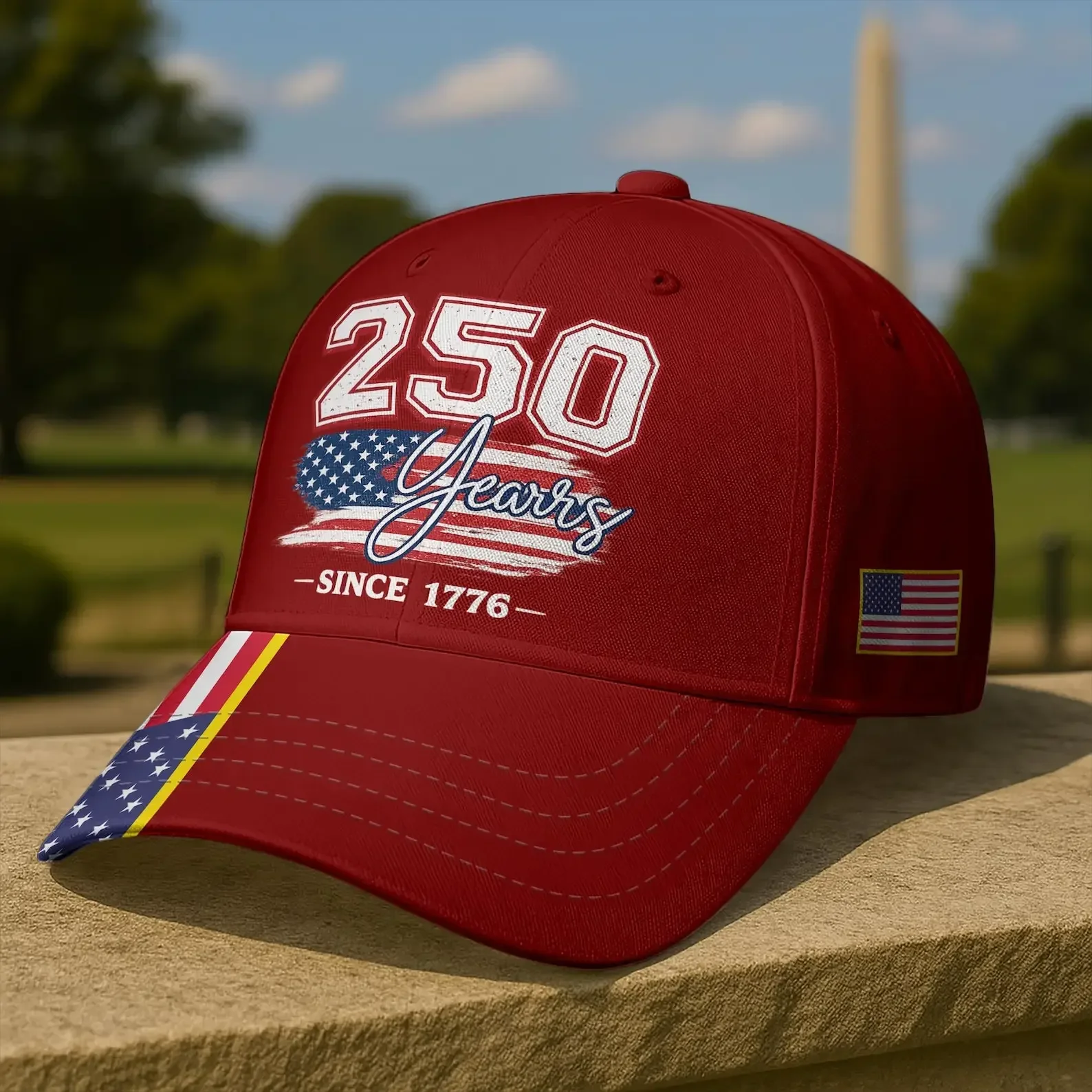 Customization 250 Years Since 1776 Baseball Cap, 4th Of July Hat, American Flag 1776–2026 Unisex Cap, Independence Gift, Gifts H