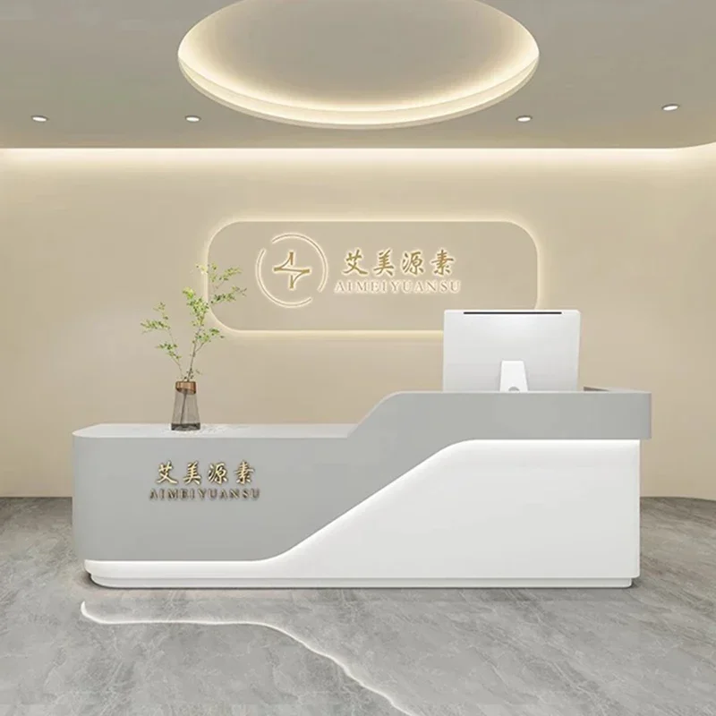 Executive Office Furniture Professional Reception Counter Desk Long Bank Hairdressing Beauty Salon Shop Service Customer Center