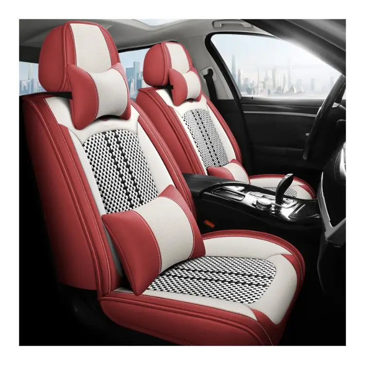 LuluAn Pu Pvc Ice Silk Business Leather Car Seat Covers with headrest Waist for Sportage Accent Santana Ranger Tucson Crv M3