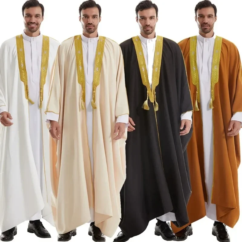 Abayas Abertas Muçulmanas para Homens, Roupas de Oração, Quimono, Abaya, Turquia, Árabe, Islã, Djellaba, Homme Robe, Kebaya