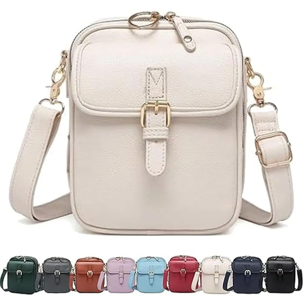 Leather Women Messenger Bag with Adjustable Removable Strap Anti-theft Crossbody Leather Bag Vintage Large Capacity