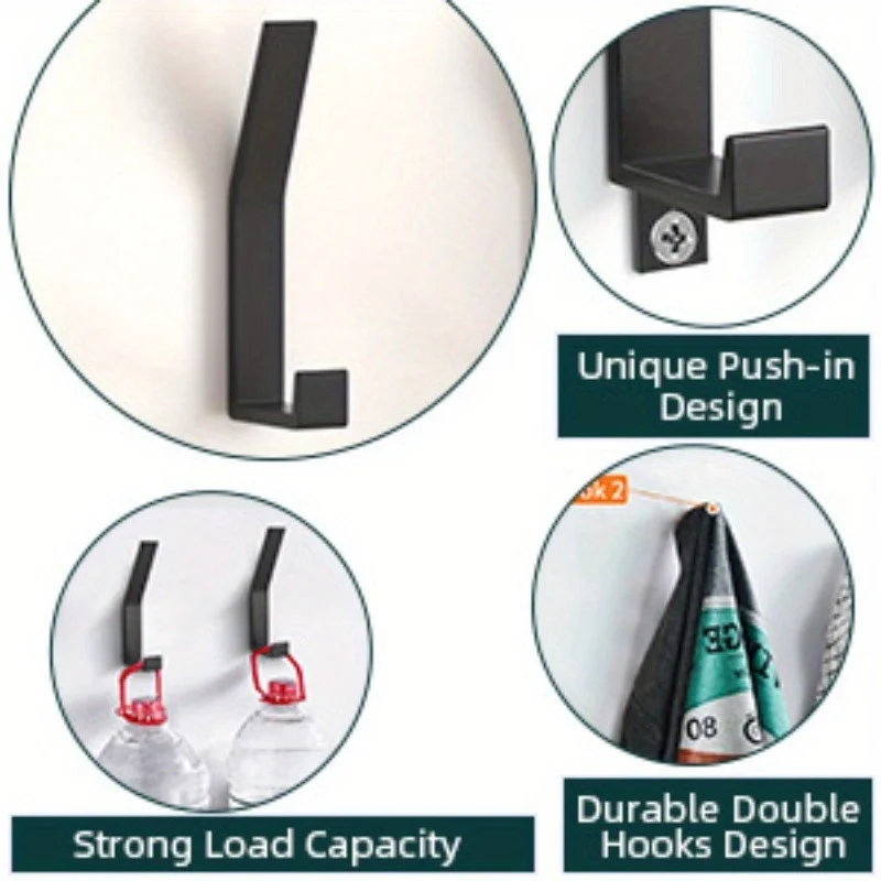 6PCS Hook with Strong Adhesive To Wall Kitchen and Bathroom Strong Load-bearing Punching Clothes Hanging Door and Sticking Hook