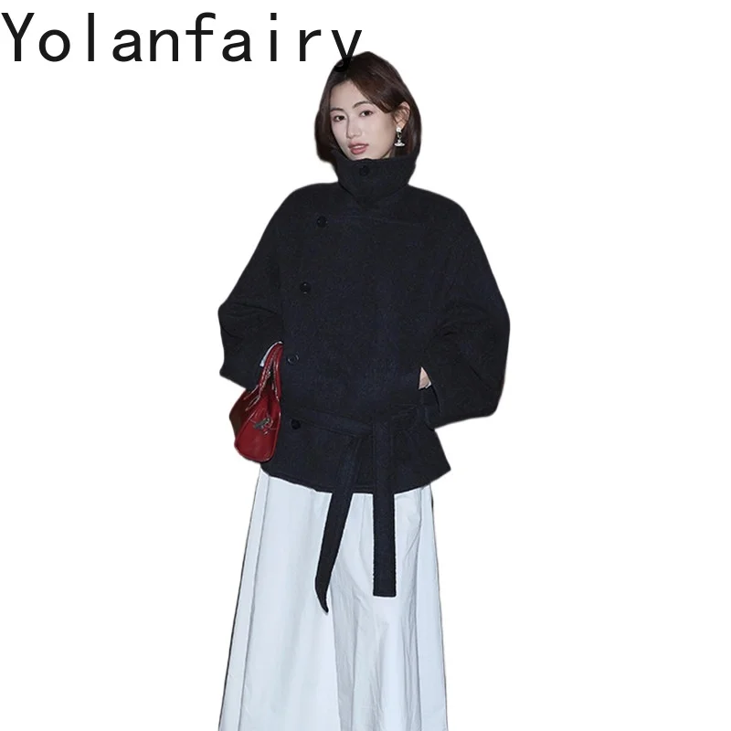 YOLANFAIRY 83% Wool 17% Alpaca Wool Coats for Woman Winter Clothes 2026 Luxury Oversized Soft Woolen Jacket Korean Outerwear