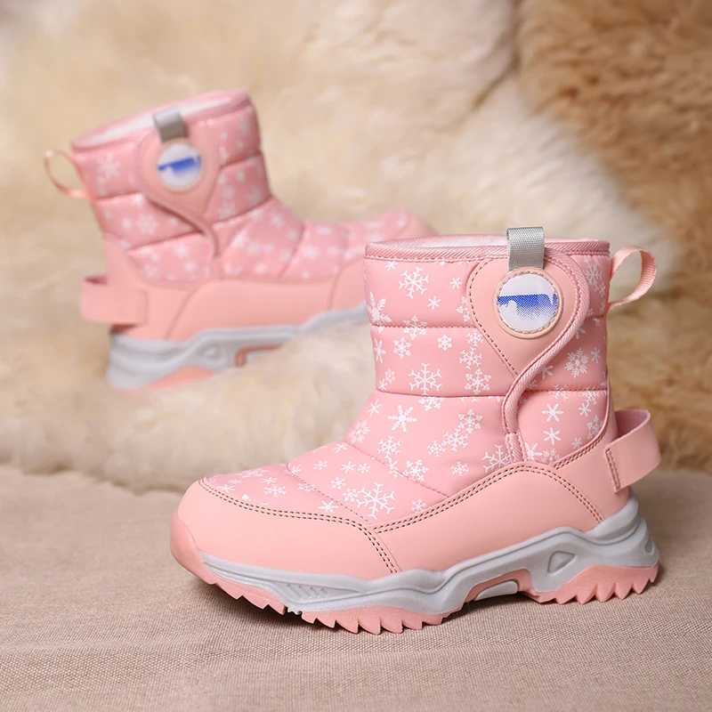 

New High Top Winter Warm Childrens Sports Shoes Shock-absorbing Snow Anti Slip Running Shoes Comfortable and Soft Casual Shoes