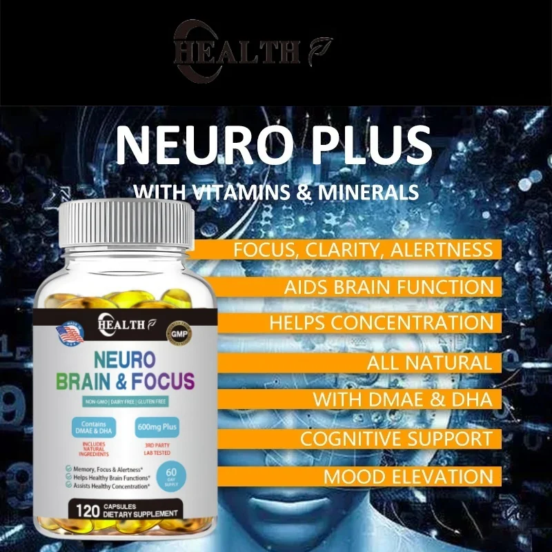 Brain Supplement for Memory and Focus - Nootropic Booster - Brain Support Concentration and Brain Fog - Mood Boost