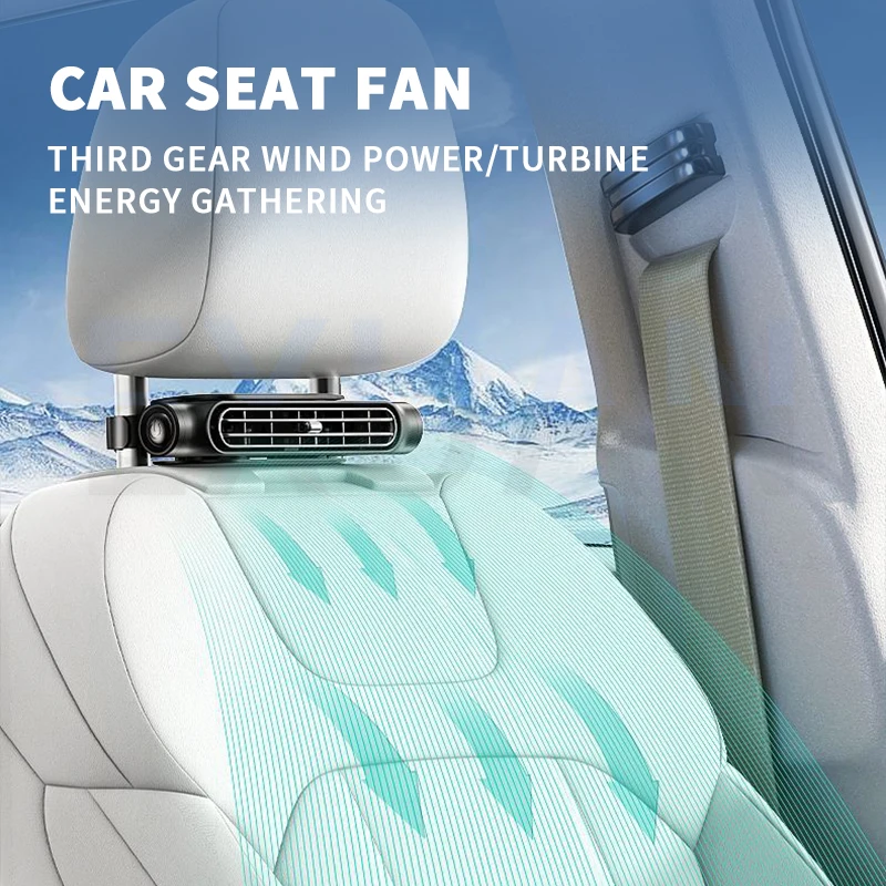 Автокресла вентилятор заднего сиденья вентилятор охлаждения электромобиля вентилятор сидений без лопастей 3 скорость с независимым переключателем для автомобилей / грузовиков / джипов / грузовиков