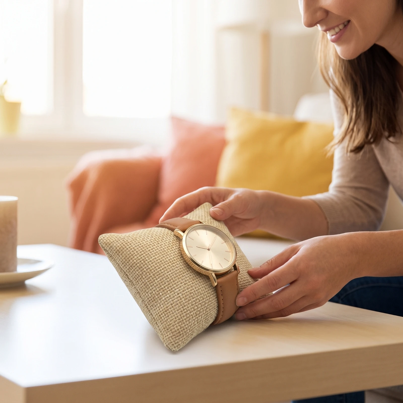 Watch Display Pillow Versatile Bracelet Holder Pillow Jewelry Display Holder Soft Velvety for Retailers, Countertop Presentation