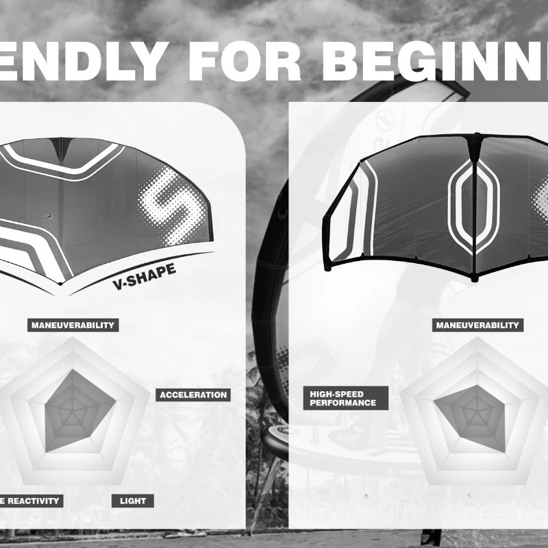 

Beginners Design Ski Skateboard Surf Multi-Scene Using Wind Wing Set