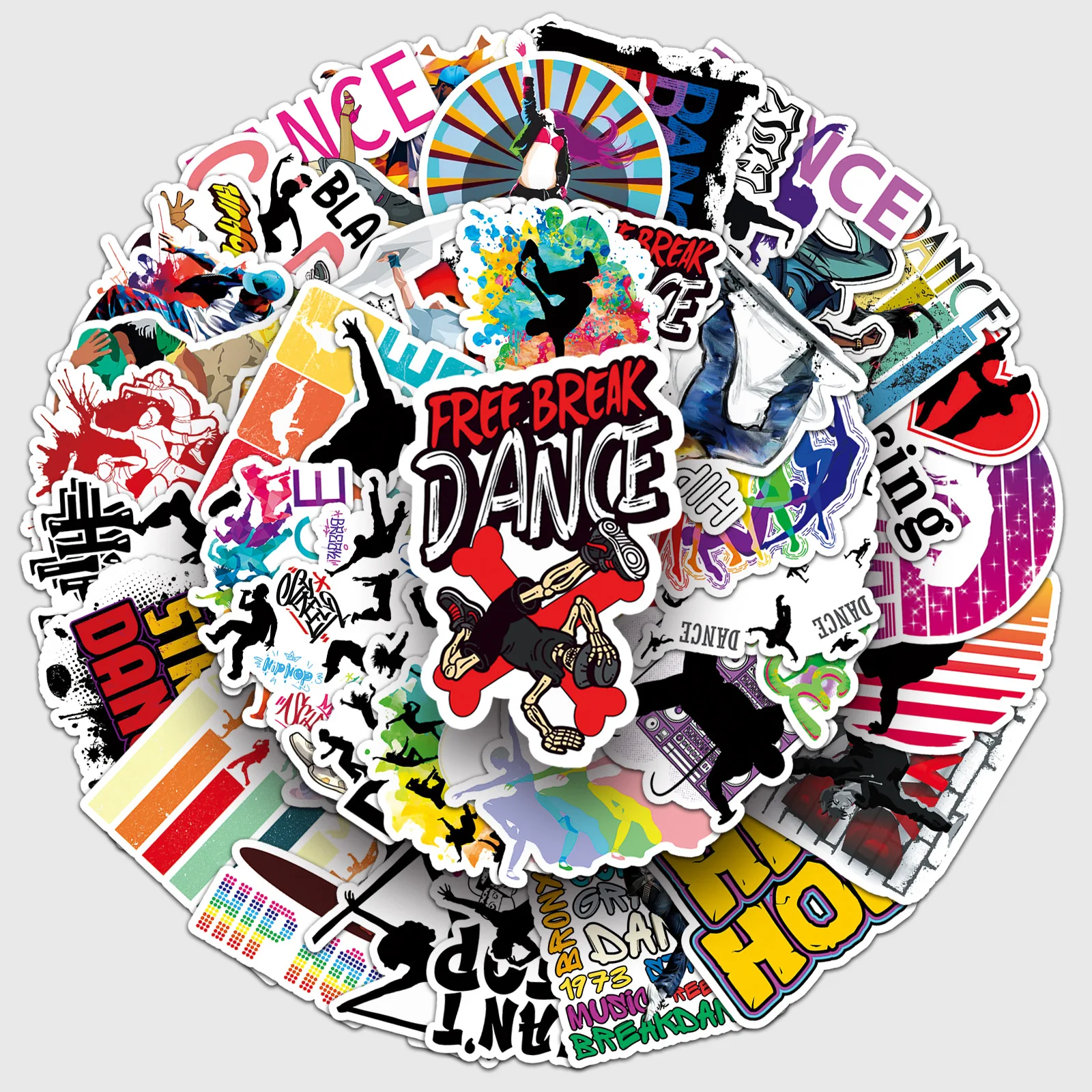 10/30/50PCS Cool Hip Hop Street Dance Art Sticker DIY Phone Laptop Luggage Skateboard Graffiti Decals Fun for Kid Toy