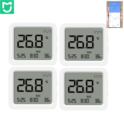 Mijia Bluetooth Thermometer 3 Multifunction Electric Date Display Digital Hygrometer Temperature Sensor 3 Smart Linkage