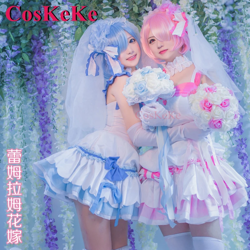 

CosKeKe Ram/Rem Cosplay Anime Re:Life In A Different World From Zero Costume Wedding Dress Activity Party Role Play Clothing New