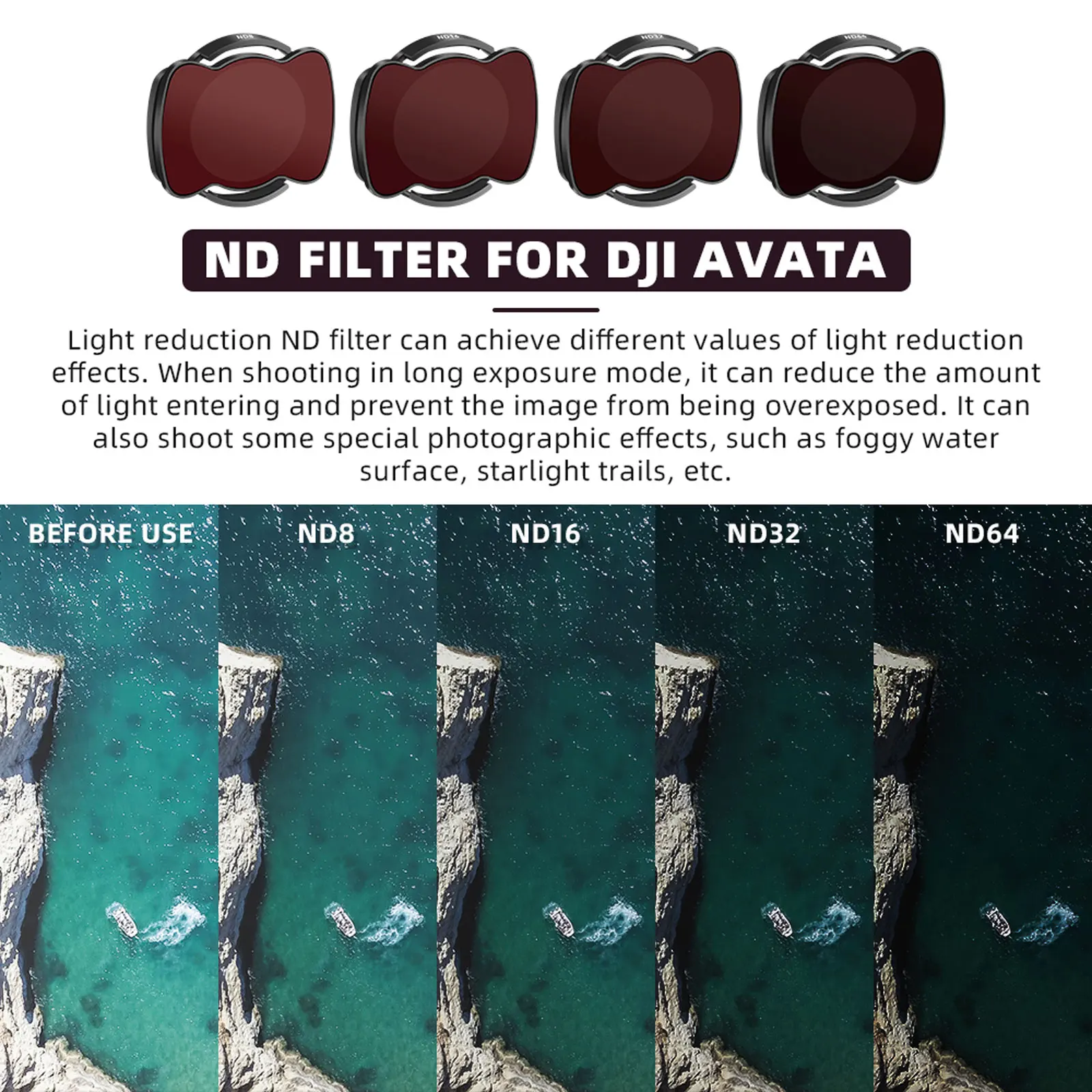 สำหรับ DJI Avata ND/CPL Polarized เลนส์แม่เหล็กสำหรับ DJI Avata กล้องโดรนอุปกรณ์เสริม