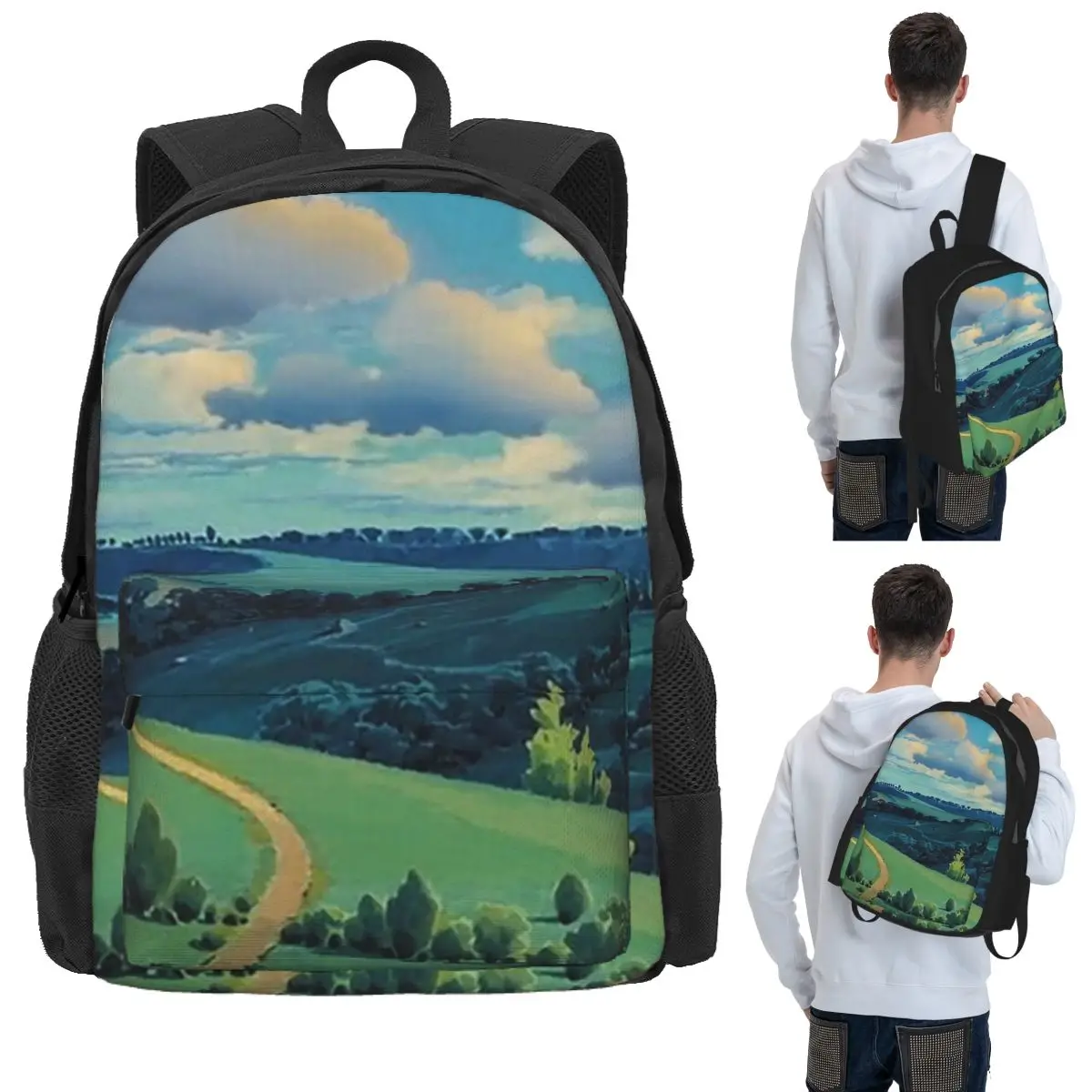 

Laputa Castle In The Sky Student Backpack School Bag Hiking Travel Daypack for Men Women Bookbag Shoulder Bags