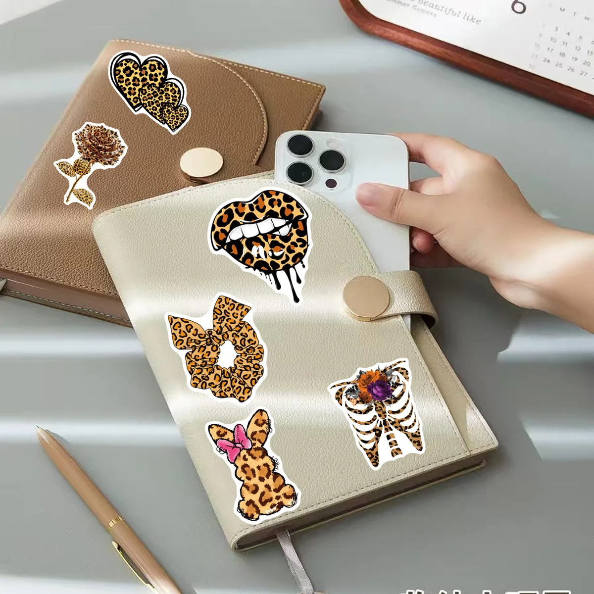 50Pcs Cartoon Leopard Love Letters Stickers Waterproof Decal Laptop Motorcycle Luggage Snowboard Fridge Phone Car Sticker