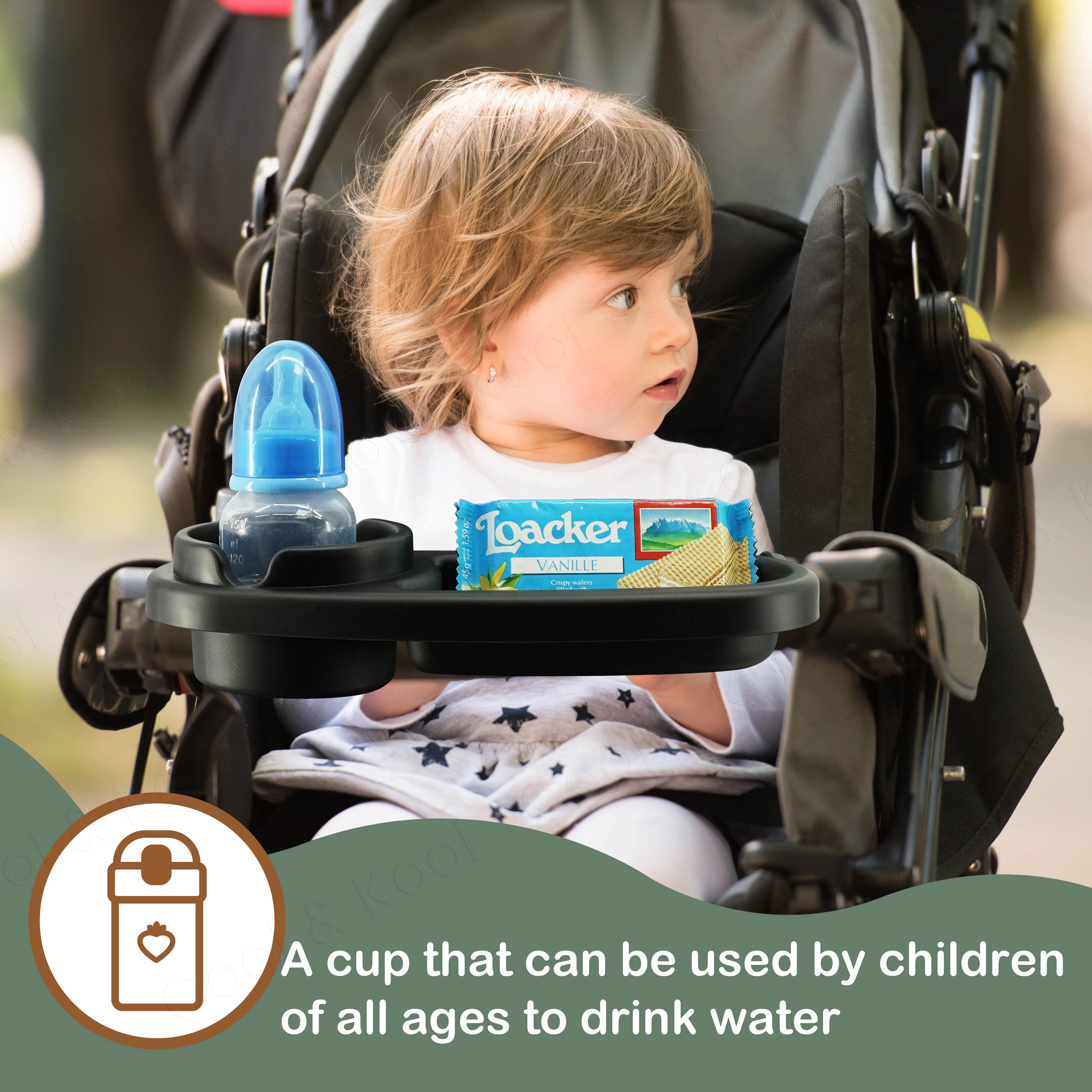 Spiral Clip Baby Silicone Snack Holder for Stroller, Universal Non-Slip Cup & Food Tray to Keep Items Secure - view 6