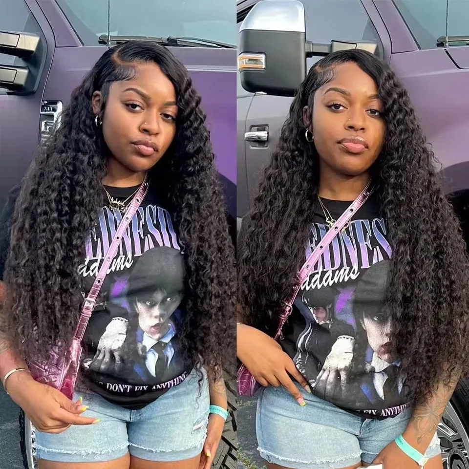 Fasci di capelli umani a onda profonda Capelli ricci Tessitura brasiliana 28 30 40 42 pollici Estensioni naturali dell'onda d'acqua dei capelli umani 3 4 5 Bundle