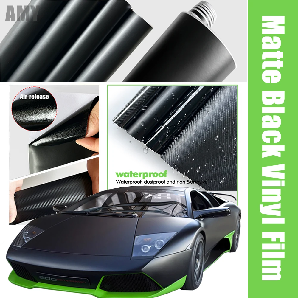 

Car Stickers Matte Black Vinyl Auto Tuning Wrap Waterproof Motorcycle Helmets Stickers Car Body Film Cover Wrapping Foil Sticker