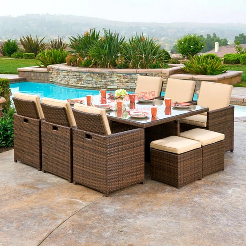 Tengbian Outdoor Furniture Living Room Negotiations Restaurant Dining Table and Chair