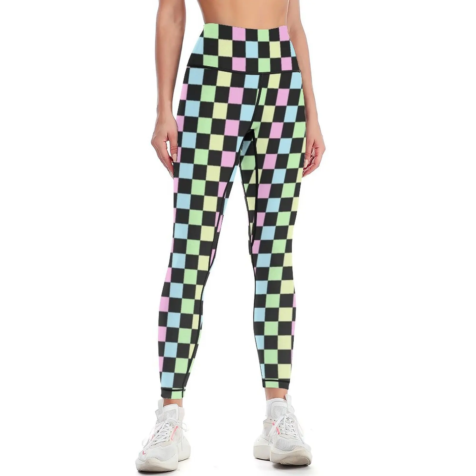 Pastel Checkerboard Pattern Leggings Sports female Women's fitness sport legging Womens Leggings