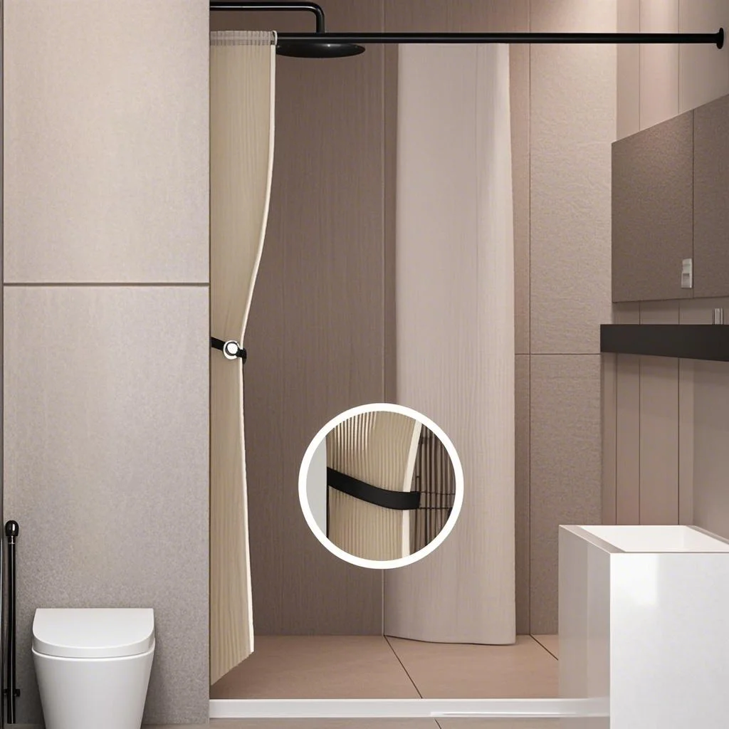 Foldable Shower Curtain Anti Mildew Antibacterial Allergy Protection Clean Bath with Hooks for Home Bathroom Kids Bath Reduce Ba