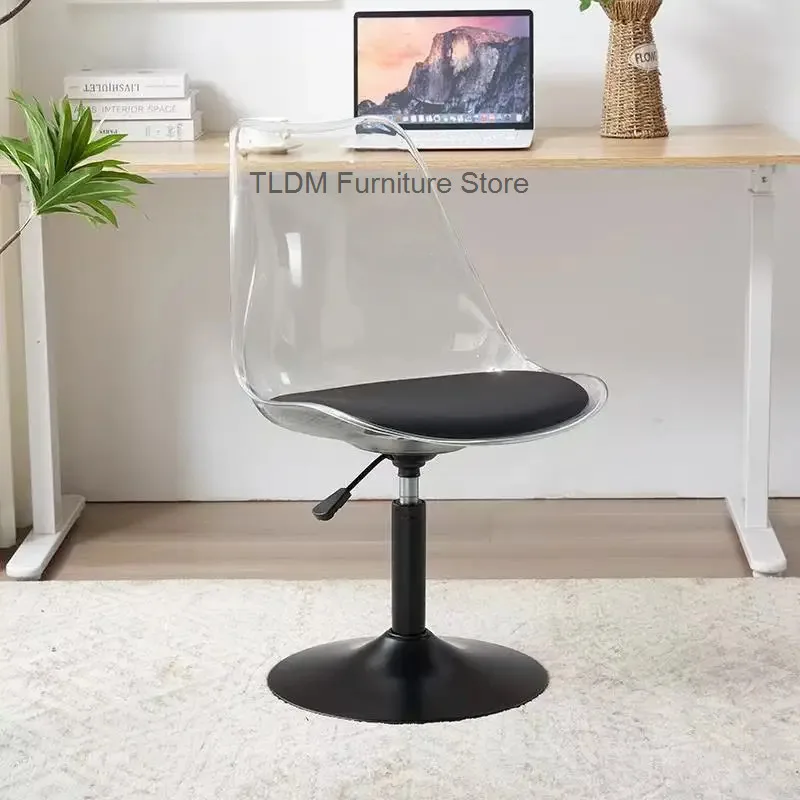 Computer Chair Family Comfortable Lift Dressing Stool Front Transparent Desk Cashier Bench Makeup Swivel Chairs