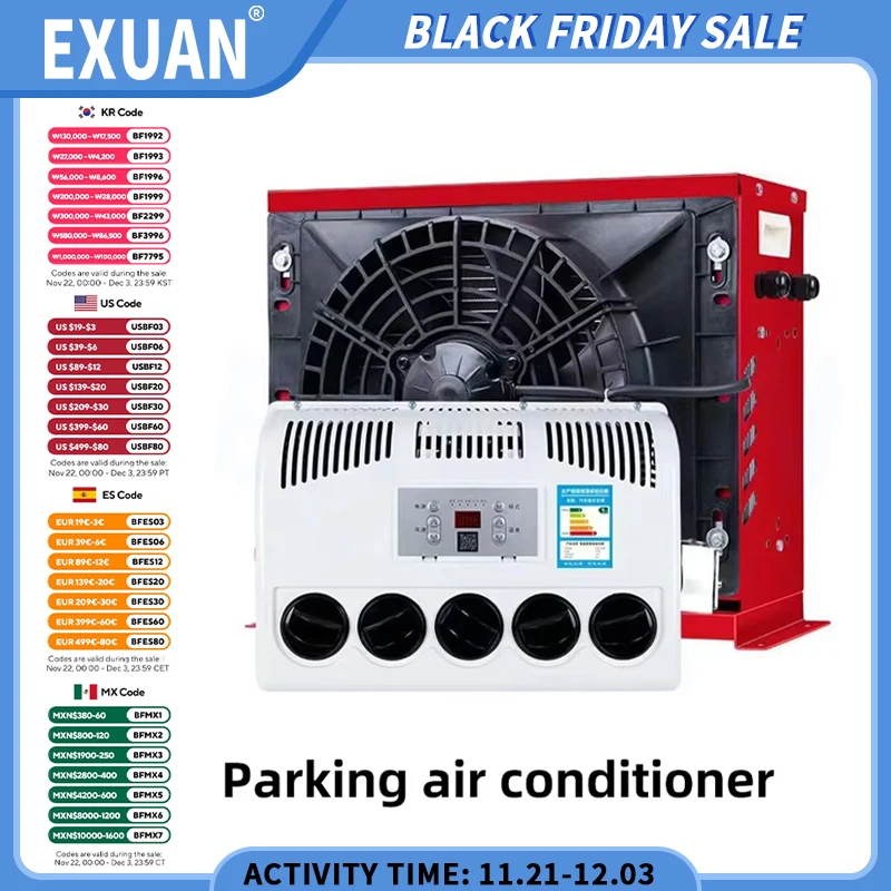 24V Large Truck Parking Air Conditioning 12V Car Mounted Cooler Truck Loading Modification Intelligent Parking Air Conditioner