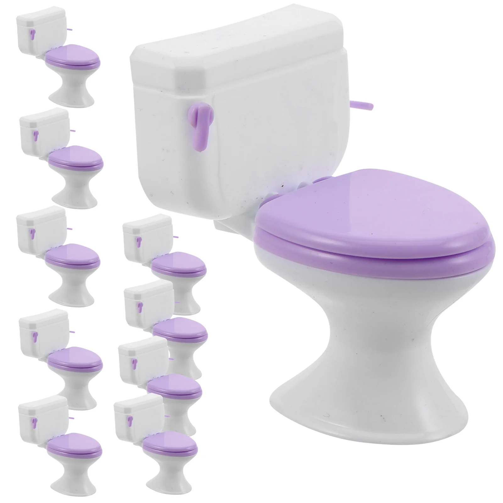

10 Pcs House Mini Toilet Plastic Dollhouse Toilets Bathroom Furniture Miniature Toy Seat