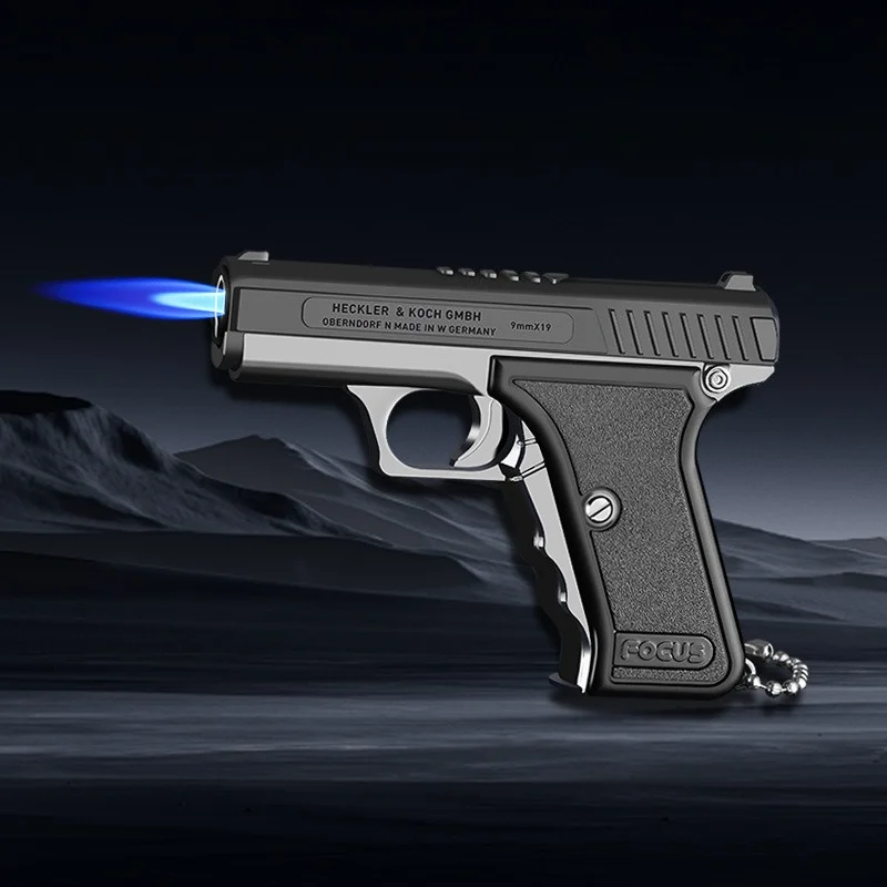 

New Cigar Igniter Windproof Direct Blue Flame Butane Inflatable Gun Lighter Metal Pistol Cigarette Lighters & Smoking Accessorie