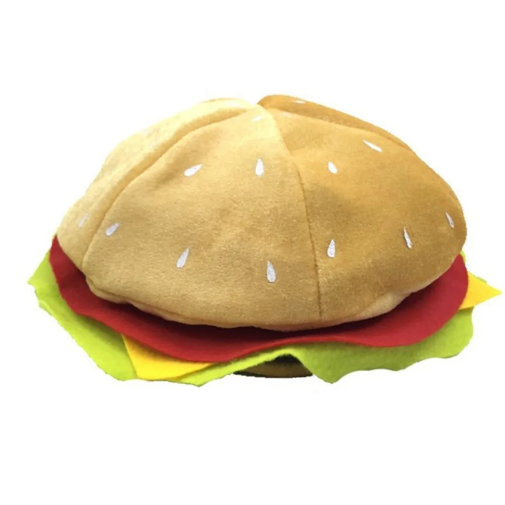 Creative Funny Fast Food Fancy Hat Clothing Accessories Costume Hamburger Hat Cheeseburger Shaped Dress Up Food Beret Party