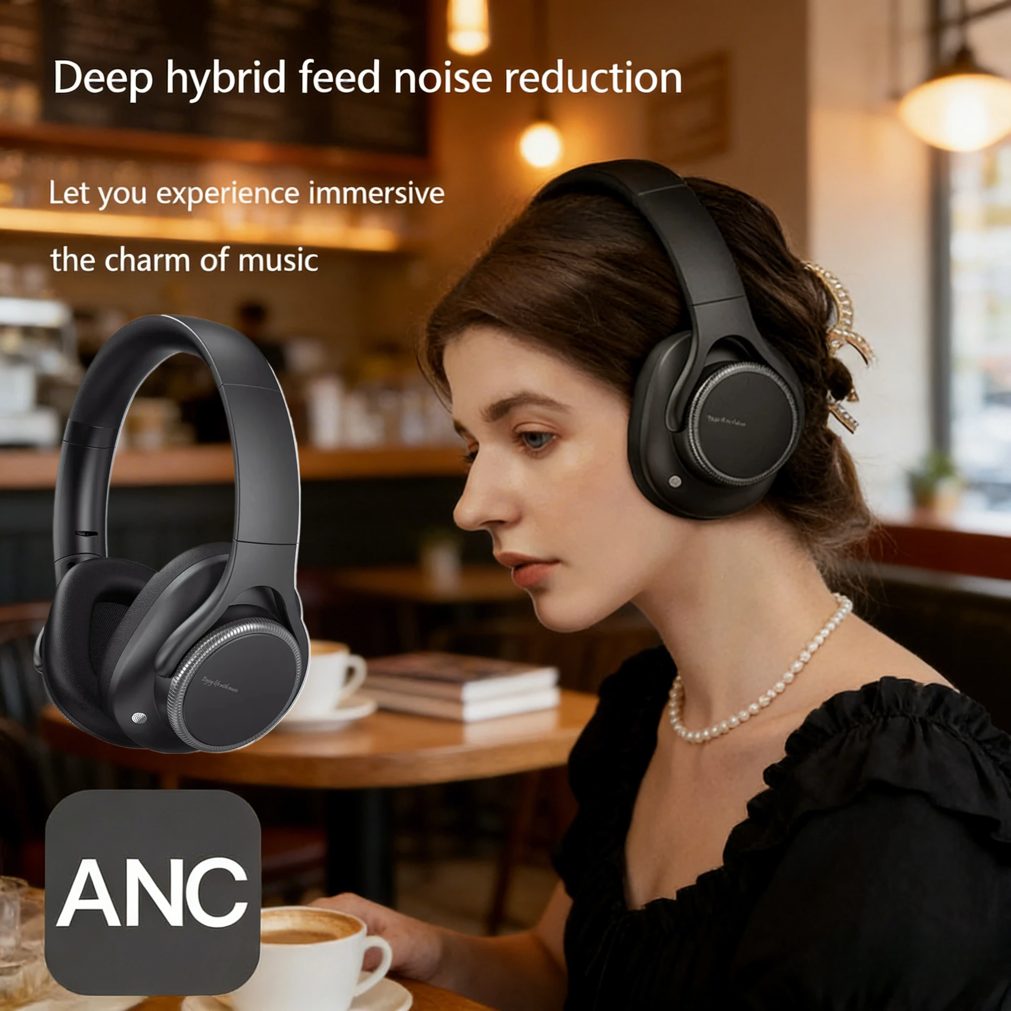 

Беспроводные Bluetooth 6.0 наушники с активным шумоподавлением (ANC), поворотной регулятором громкости, складные, с микрофоном, для путешествий и офиса