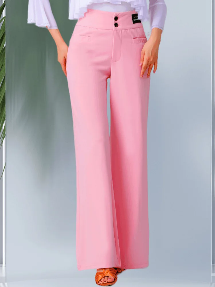 

Elegant Ballroom Solid Color Festival Pants Women Party And Events Classical Dance Practice High Waist Street Rave Outfits Jazz