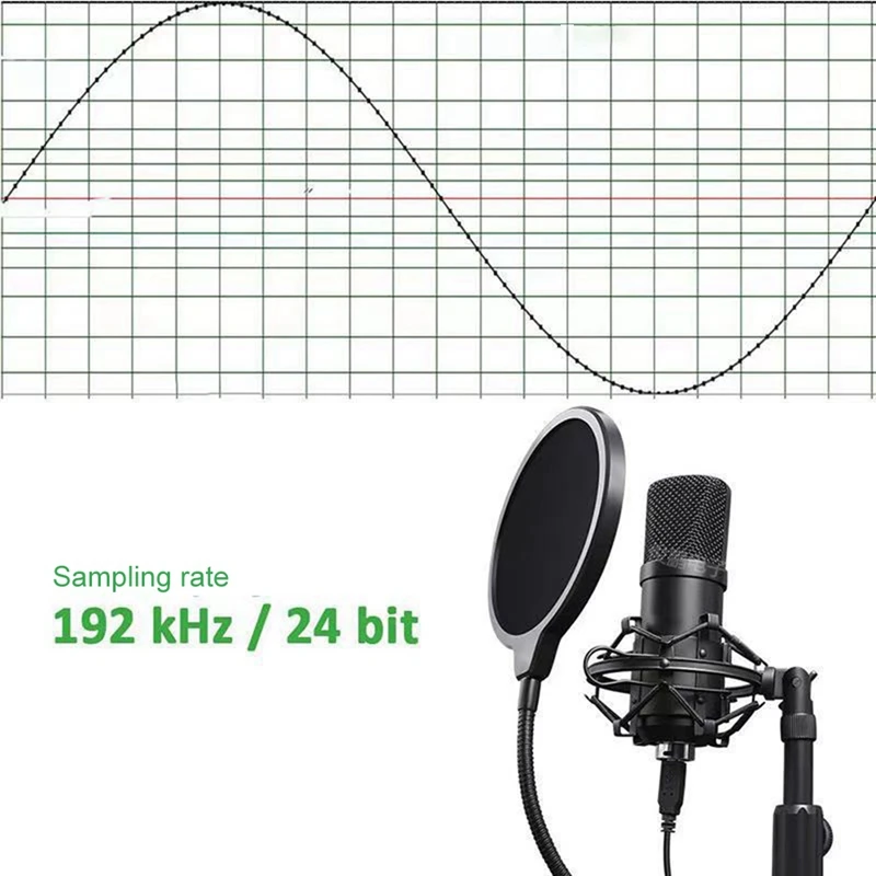 192K High Sampling Rate Computer USB Microphone Recording Microphone Stand Sound Card K Song Set