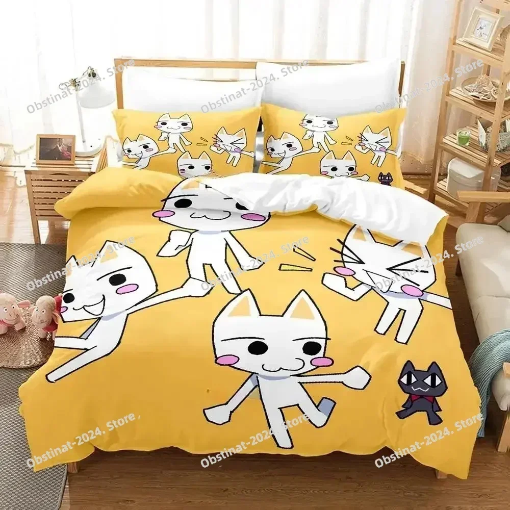 Inoue Toro Bedding Set Printed single Comforter Quilt Bed Cover Duvet Cover Pillow Case 3 Pieces Set Kids Adult Size Anime Sheet
