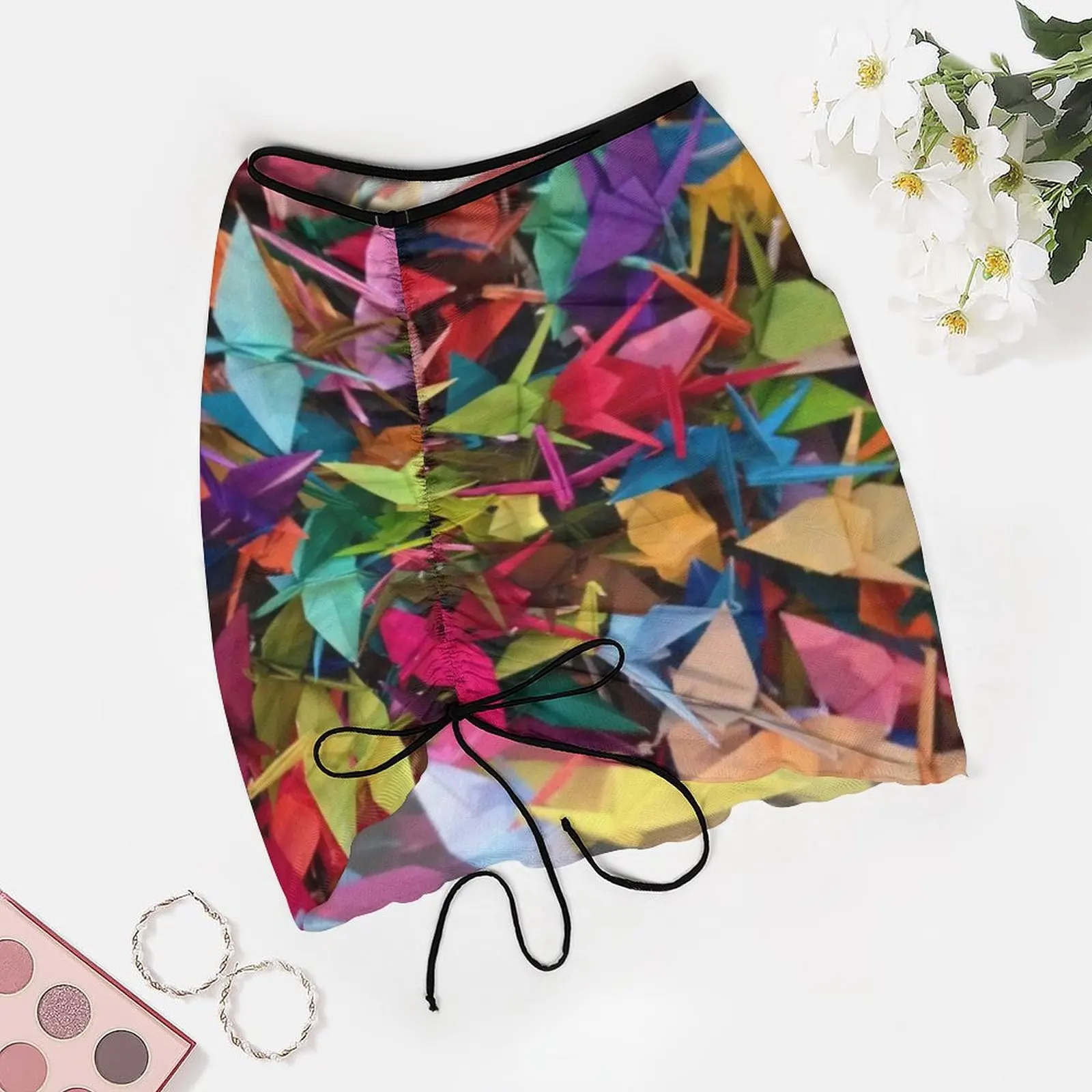 Paper Cranes Beach Skirt korean clothes ladies Woman clothing korean fashion