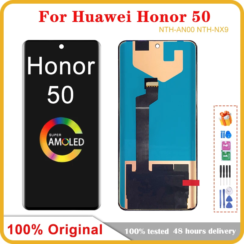 

6.57'' OLED For Honor 50 Mobile Phone LCD Screen Display assembly Touch Screen LCD Panel Replacement