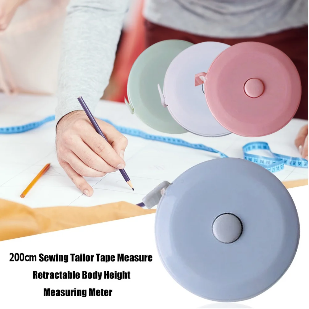 200cm/79inch Retractable Tape Measure Cm Inch Tape Measure Portable Roll Tape for Body Fabric Sewing Tailor Cloth Measure Waist