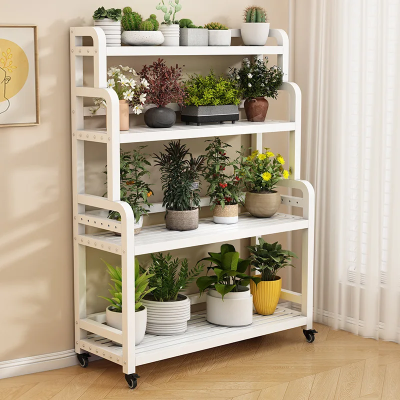Flower rack Balcony Multi-layer flower rack Indoor home floor-to-ceiling wrought
