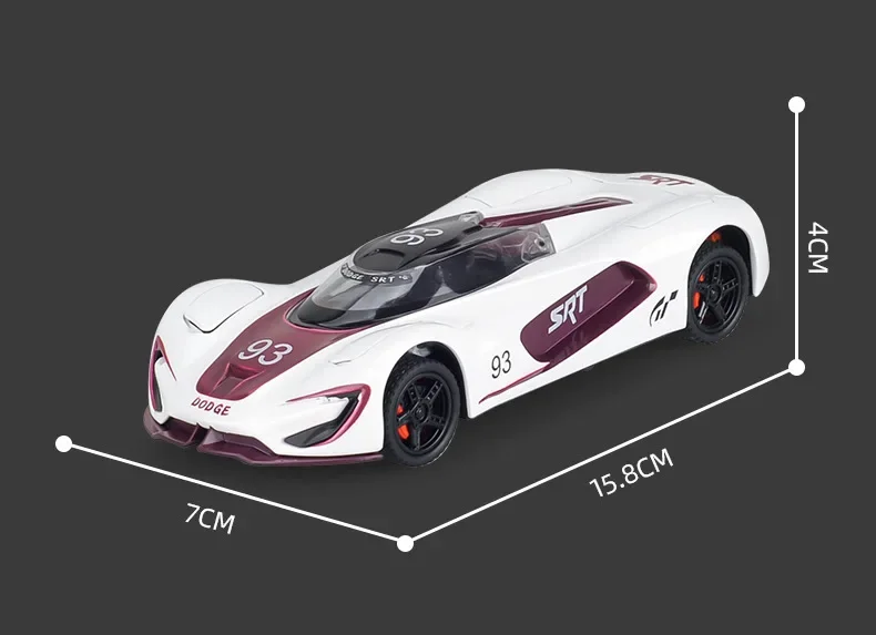 1: 32 Dodge SRT Battle Axe Lega Supercar Modello Track Edition Ritorno della luce Squisita collezione avanzata Ornamenti Modelli di auto