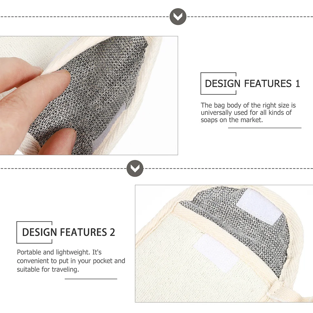 

2Pcs Bath Soap Foaming Pouch Exfoliator Scrubbing Bag with Storage Net for Shower Gel Lather Creation Gentle on Skin Home