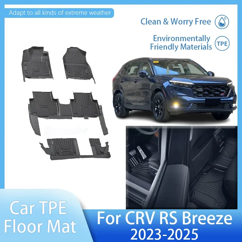 LHD Car Mat For Honda CR V 2024 Floor Mats CRV RS Breeze 2023-2025 5 Seats 7 Seats Water Proof TPE Rug Foot Pad Cars Accessories