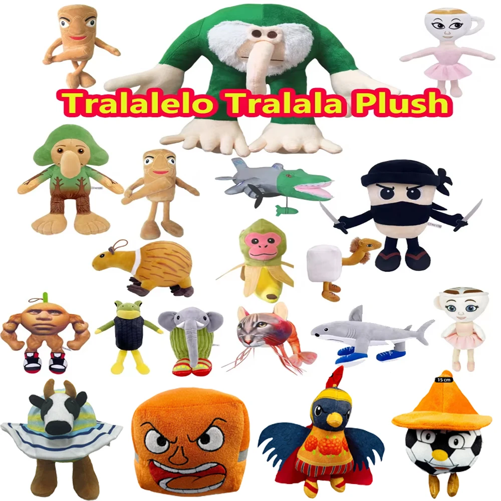 48style Tralalelo Tralala Plush Tungtungtung Italian Brainrot Al Tralalero Tralala Plush Doll Stuffed Soft Pillow Custom Toys