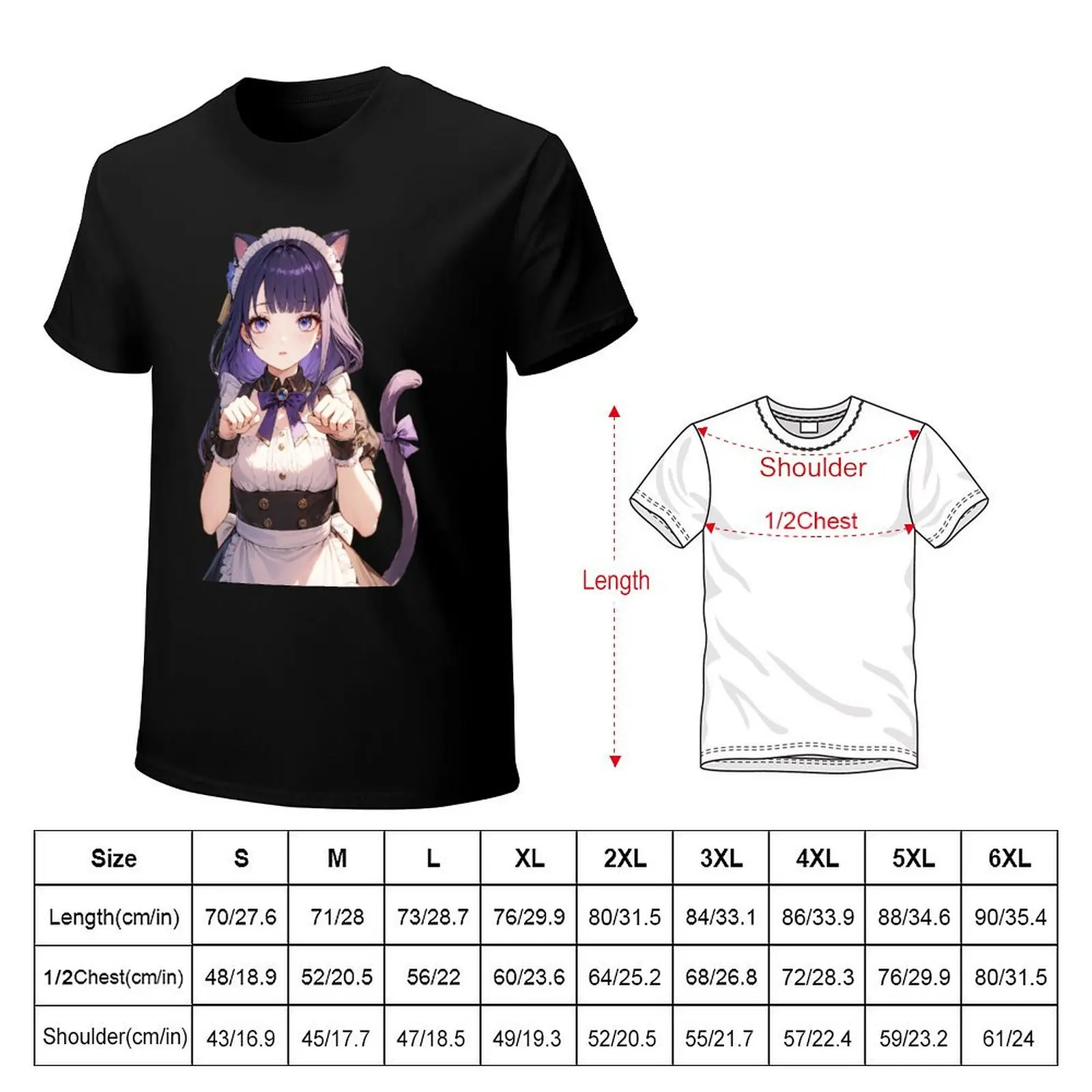 Shogun Raiden maid genshin T-Shirt Festival Casual Short Sleeve
