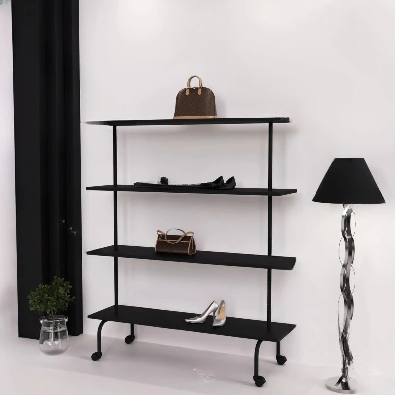 

Floor-to-ceiling display rack Movable storage rack