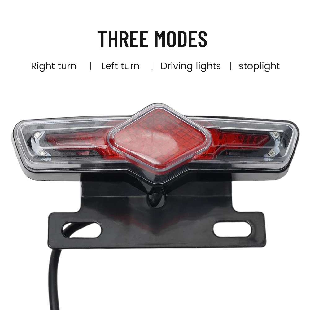 1pcs 12V/36V-60V Electric Bicycle Ebike Taillight Turn Signal Rear Rack Lamp Light Waterproof LED Safety Night Riding Light