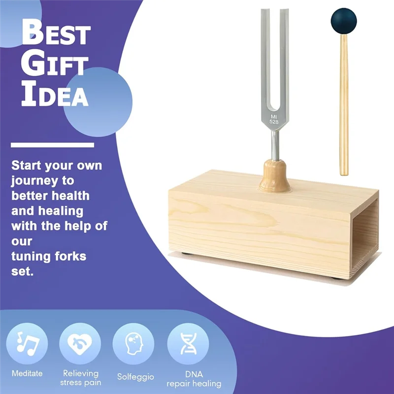 XSXS-528 Hz Tuning Fork With Resonance Box Tuning Forks For Chakra Resonance Tuning Fork