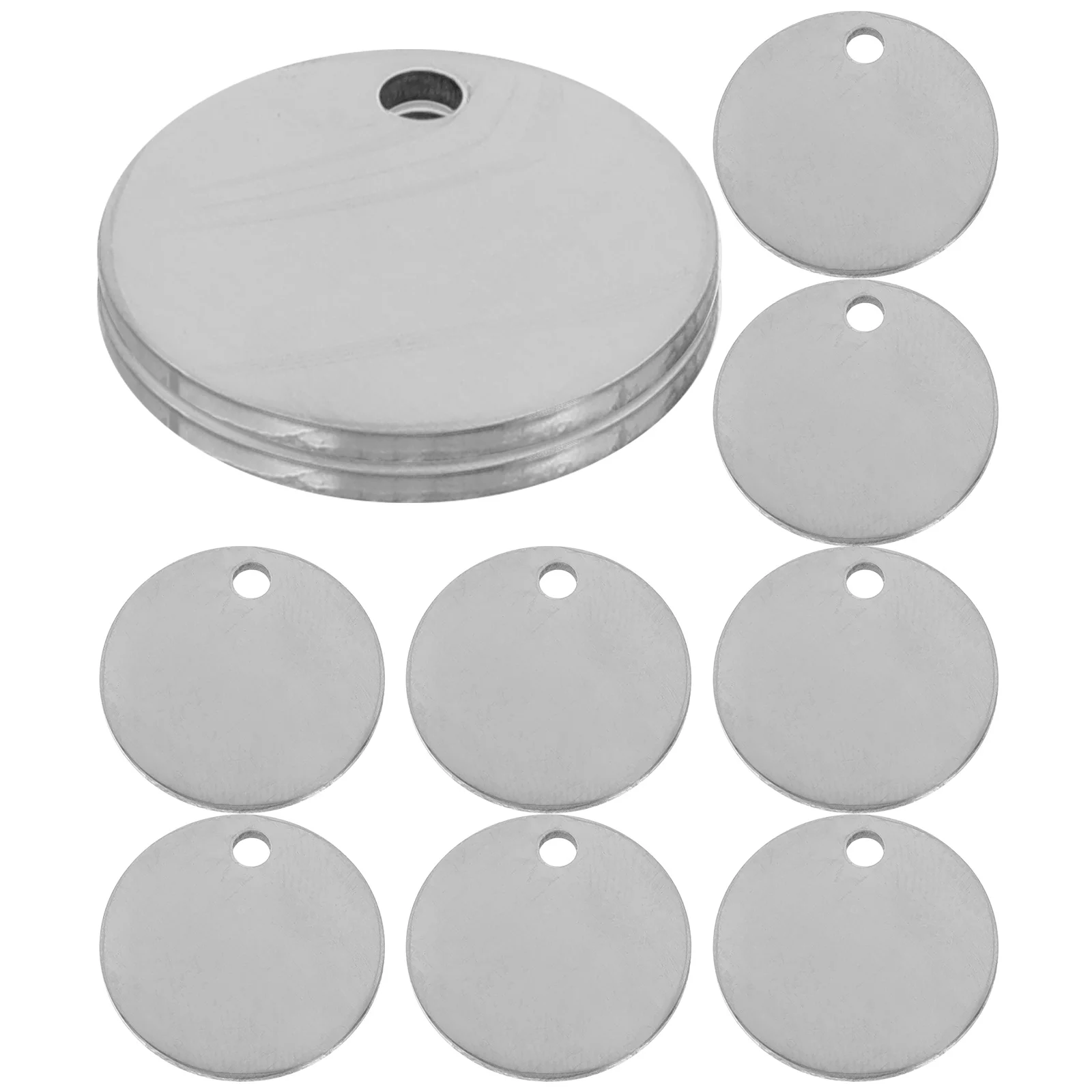 

10 Pcs Blank Round Dog Tags Engraving Keychain Pet Id Dog Tag Engraving Stamping Blanks Metal 20MM Pet ID Tag