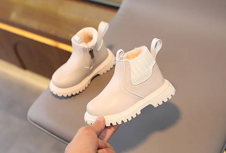 Herbst-Winter Baby Kinder Kurze Stiefel Warme Jungen Mädchen Schuhe PU-Leder Kinderstiefel Modische Kleinkindstiefel Kinder Schneeschuhe – Detail 7