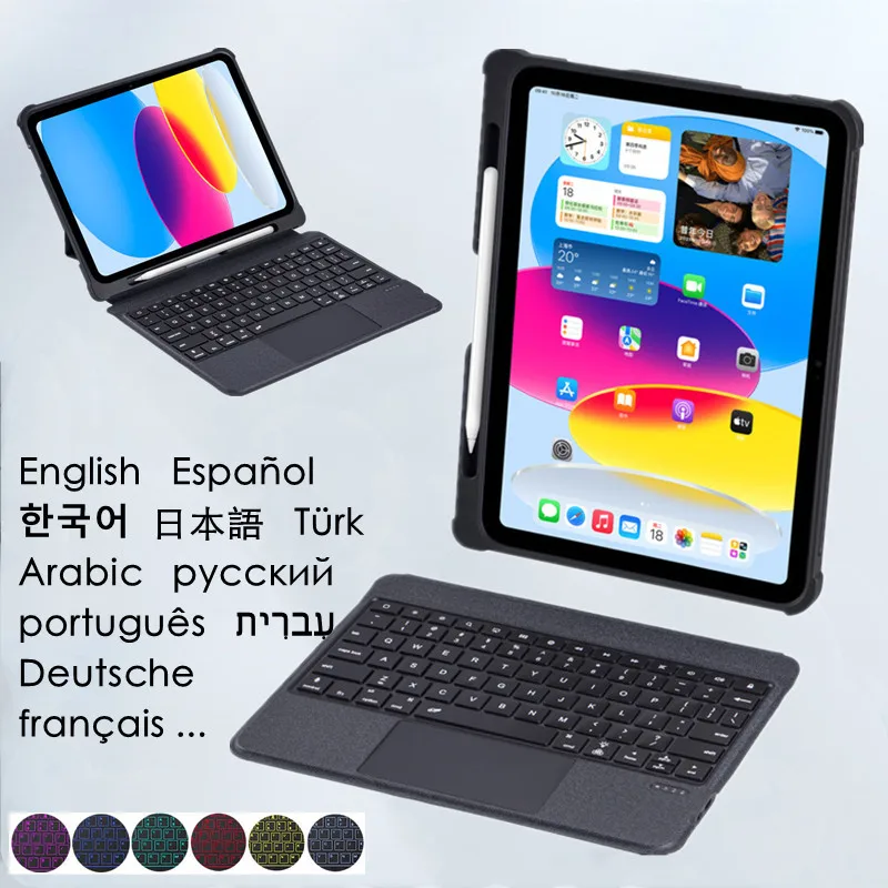 

Wireless Keyboard for iPad 10th Generation Keyboard Case with Pencil Holder For iPad 10 Generation 10.9 inch 2022 Magnetic Cover